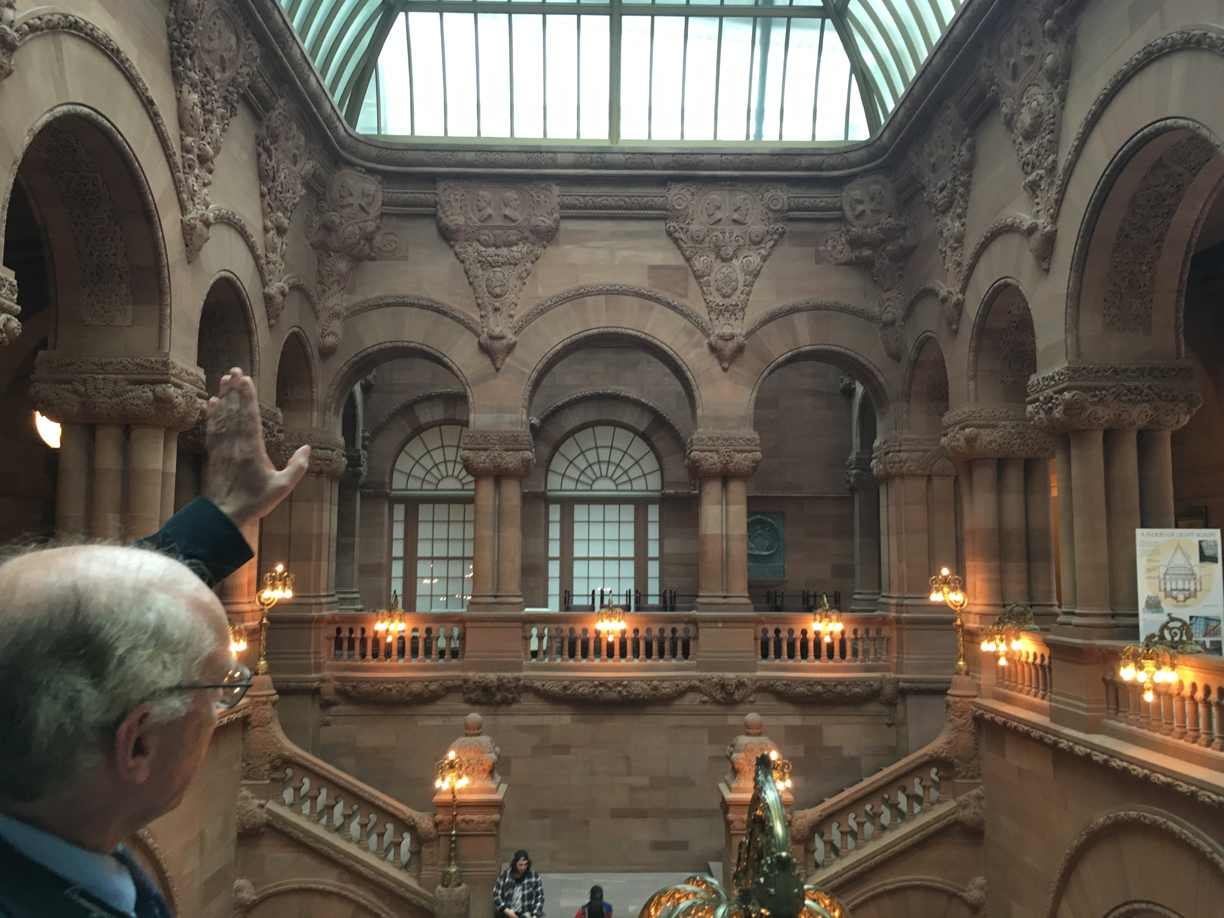 Inside the New York state capitol.