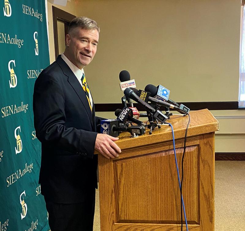 Former U.S. Rep. Chris Gibson is introduced as Siena College's president Feb. 14.