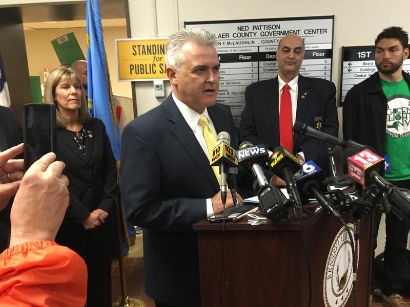 Rensselaer County Executive Steve McLaughlin speaks out against the Green Light Bill in April 2019