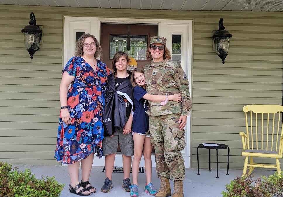 Lt. Col. Bree Fram with her family.