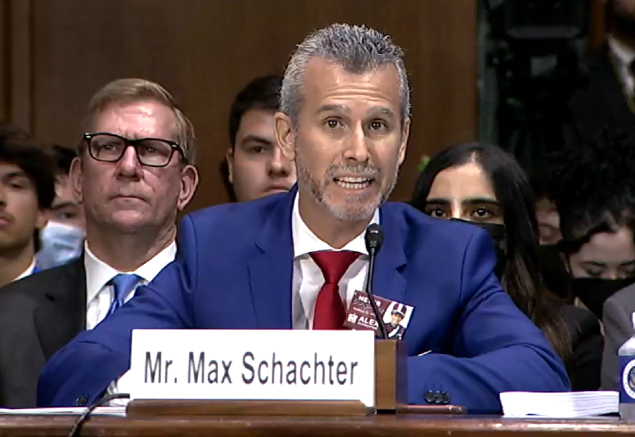 Max Schachter speaks to the U.S. Senate Committee on the Judiciary in 2022.